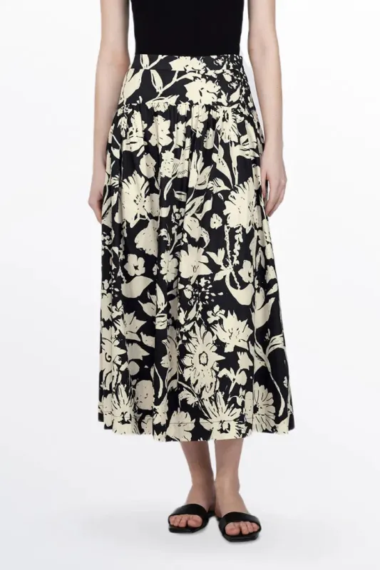 Radiant Print Skirt in Matte Cotton made by Fabrique