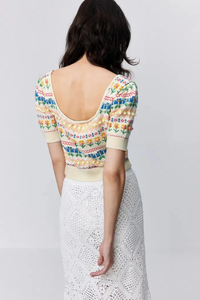 Eva Jacquard Pullover in Cotton Knit sold by Fabrique product image thumbnail 5