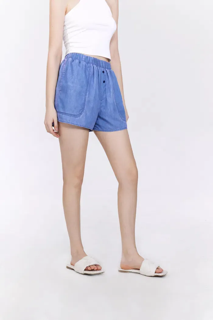 Ivy Sun Protective Lightweight Shorts in UPF50+ Tencel Denim sold by Fabrique product image thumbnail 4