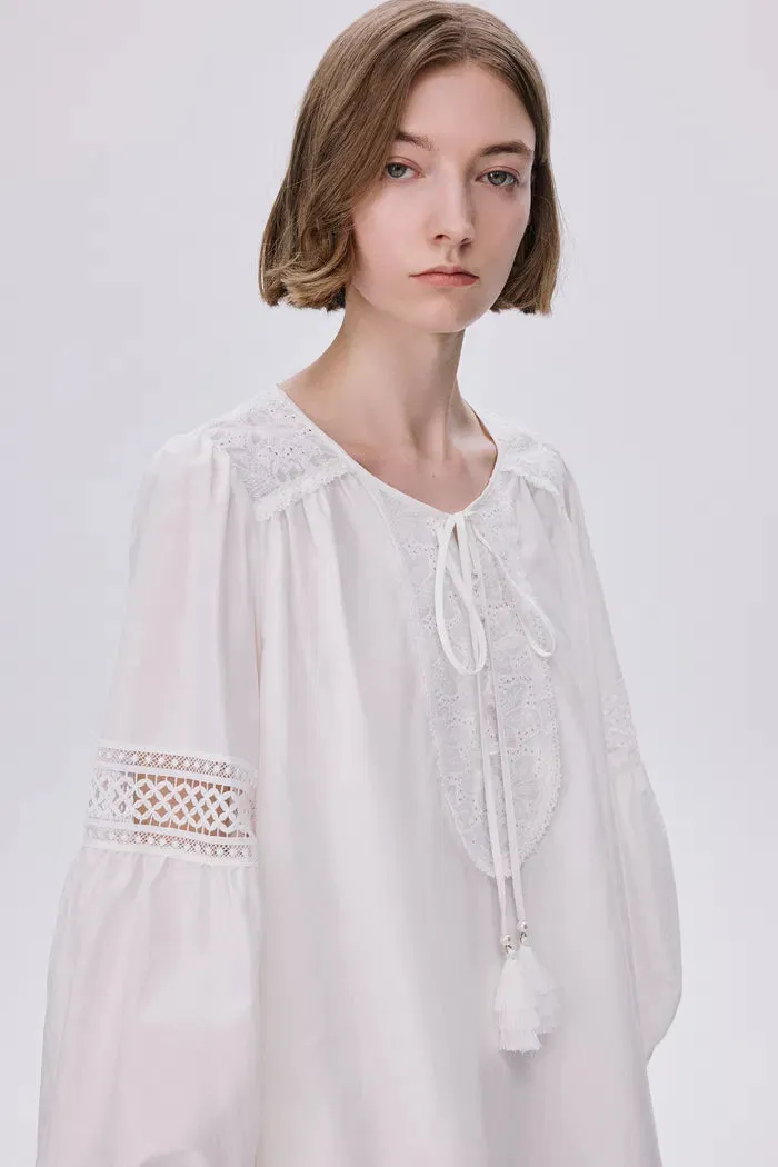Bea Embroidered Blouse and Shorts Set in Silk Cotton Blend sold by Fabrique product image thumbnail 2