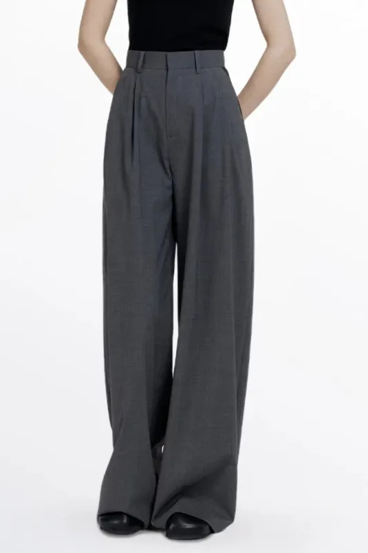 Axel Pleated Pants in Wool Blend sold by Fabrique