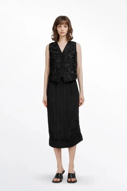 Engrave Silk-Wool Blend Embroidered Vest sold by Fabrique