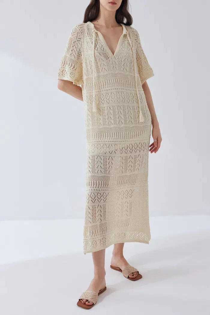Gabriela Handcrafted Crochet Dress in Light Yarn Knit sold by Fabrique product image thumbnail 3