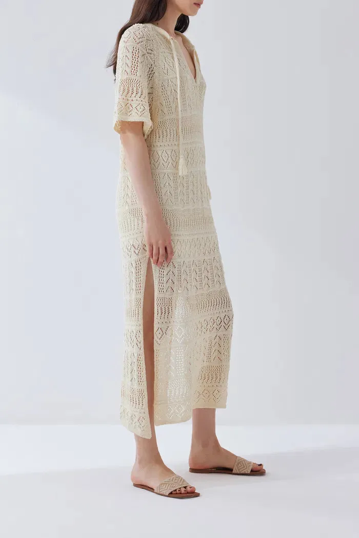 Gabriela Handcrafted Crochet Dress in Light Yarn Knit sold by Fabrique product image thumbnail 4
