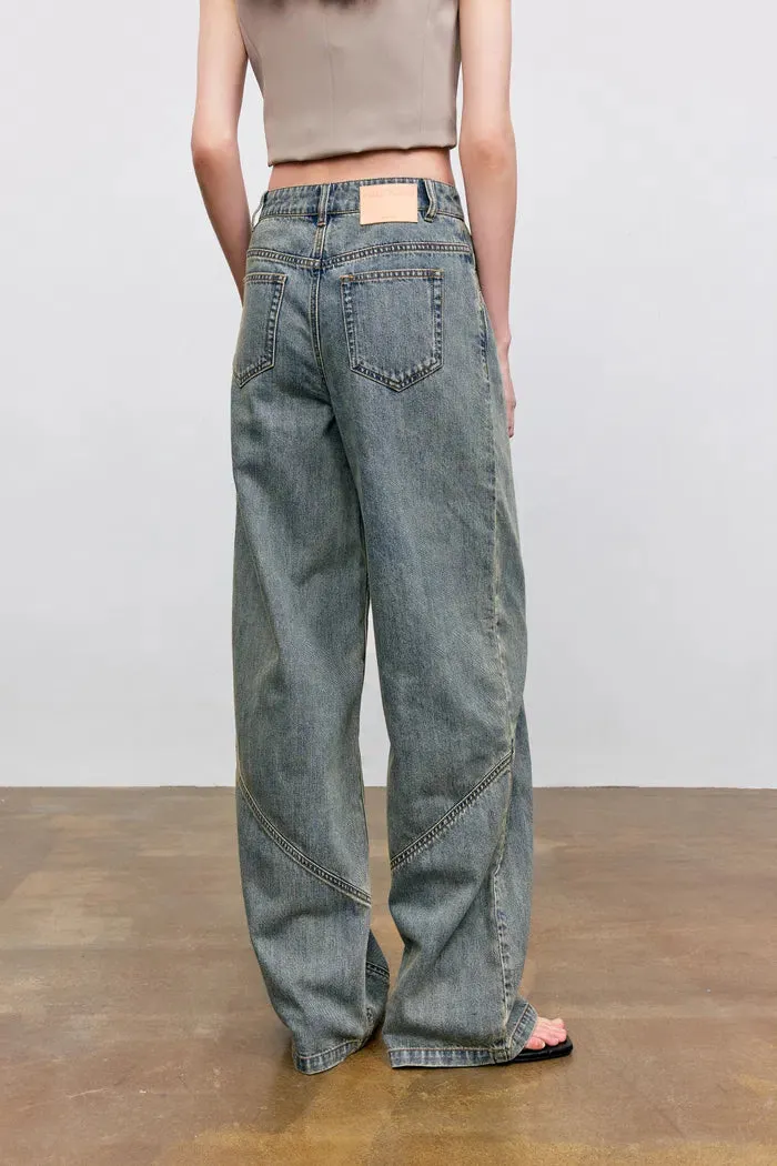 Maya Patchwork Baggy Jeans in Cotton Denim sold by Fabrique product image thumbnail 5