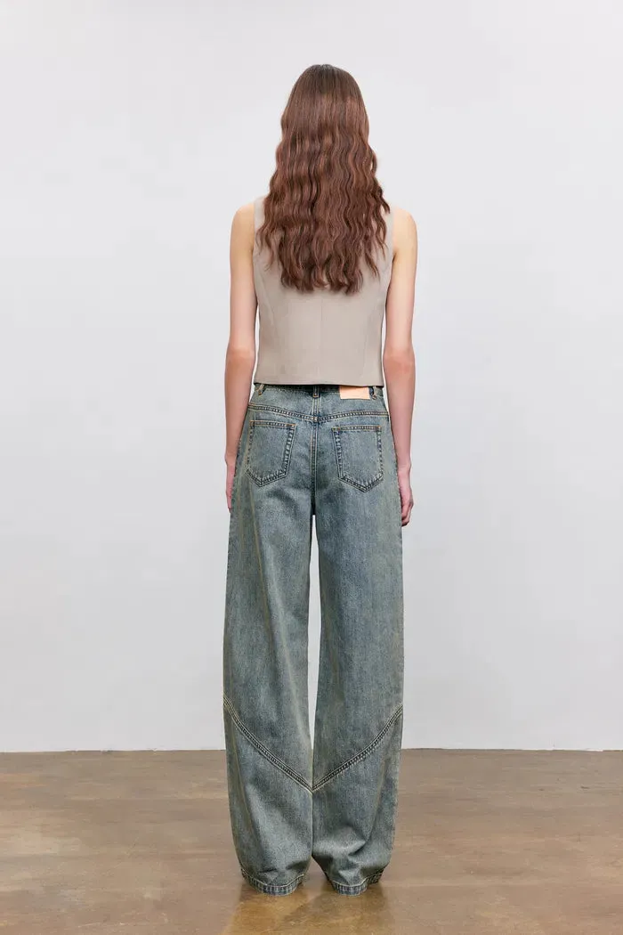 Maya Patchwork Baggy Jeans in Cotton Denim sold by Fabrique product image thumbnail 3