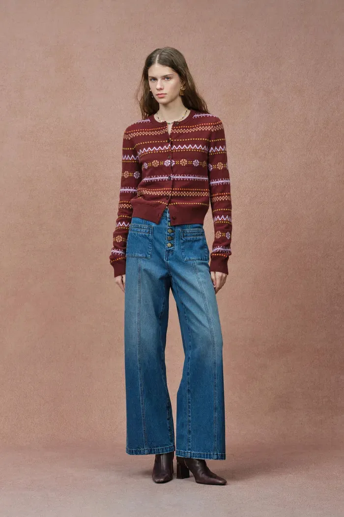 Nora Front Pocket Cropped Straight Leg Jeans in Cotton Denim sold by Fabrique product image thumbnail 2