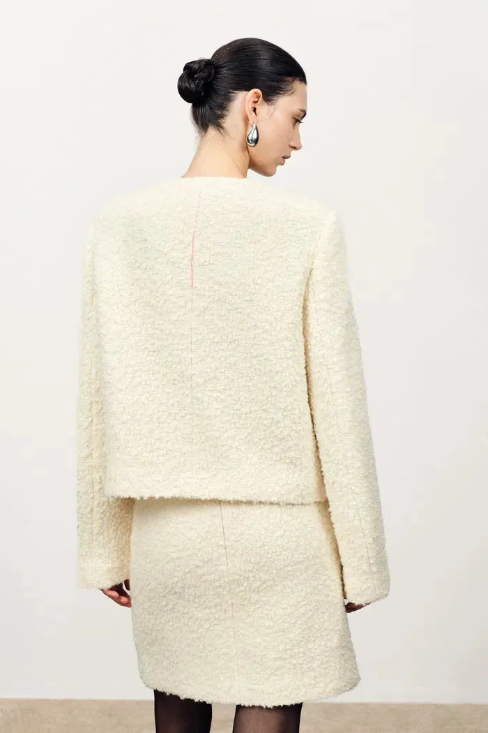 Grasse Textured Boxy Jacket in Boucle Wool Alpaca sold by Fabrique product image thumbnail 4