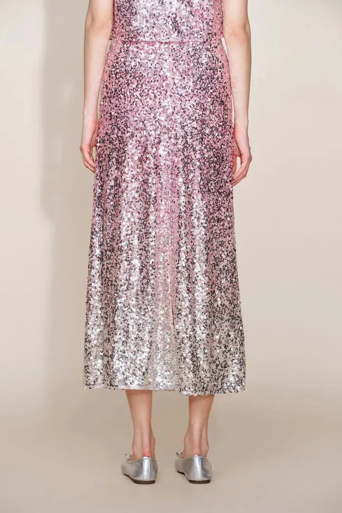 Electra Hand Finished Ombre Midi Skirt in Full Sequin Embroidery sold by Fabrique product image thumbnail 4
