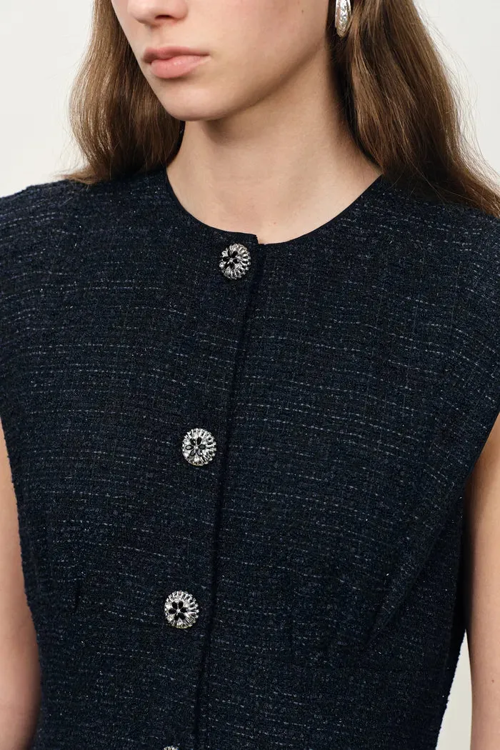 Rosie Lapel Tweed Cinched Dress in French Bouclé sold by Fabrique product image thumbnail 5