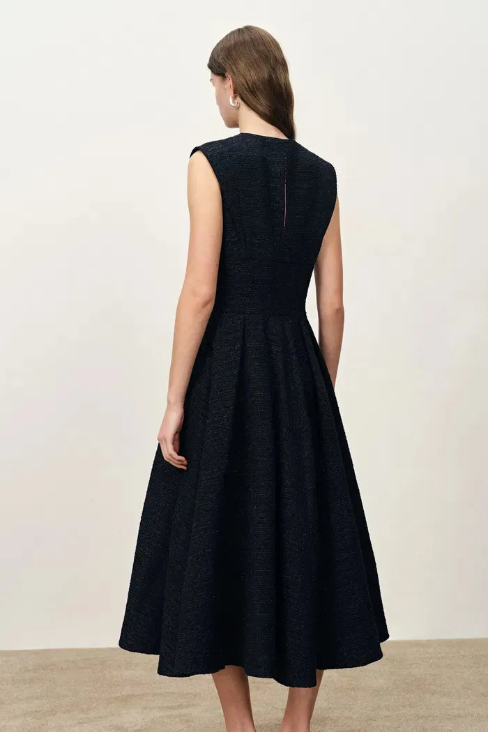 Rosie Lapel Tweed Cinched Dress in French Bouclé sold by Fabrique product image thumbnail 2