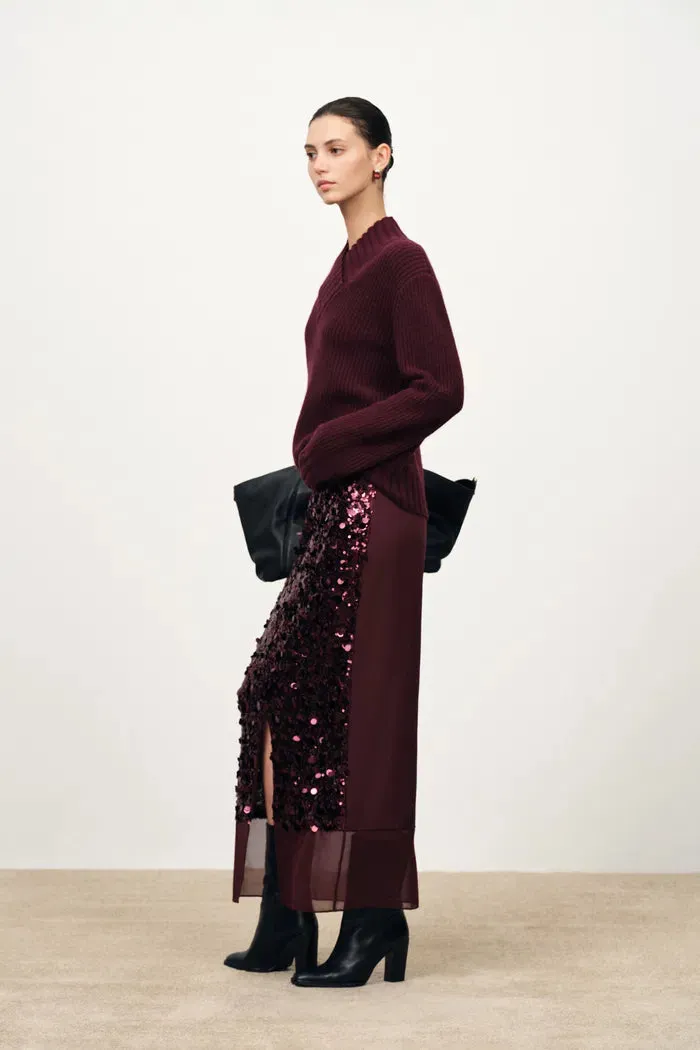Elodie Hand-Applied Sequin Mesh Midi Skirt in Full Sequin sold by Fabrique product image thumbnail 3
