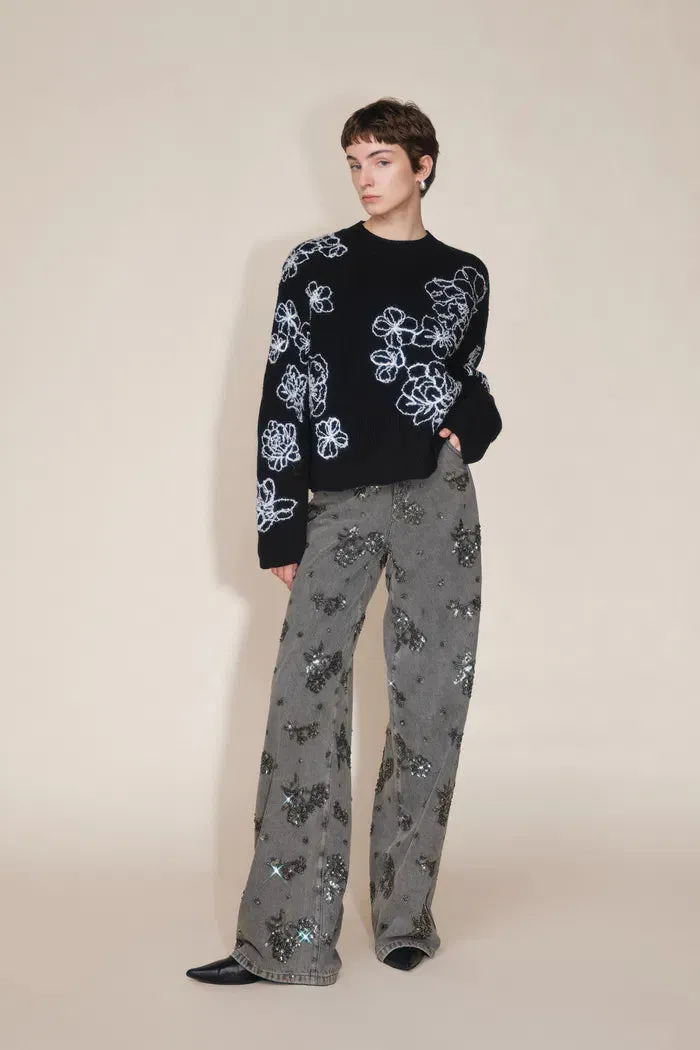 Star Hand Beaded Straight Leg Jeans in Cotton Denim sold by Fabrique product image thumbnail 3