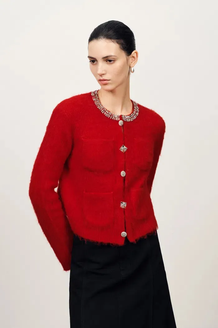 Scarlett Rhinestone Cardigan in Wool Alpaca Knit sold by Fabrique product image thumbnail 4