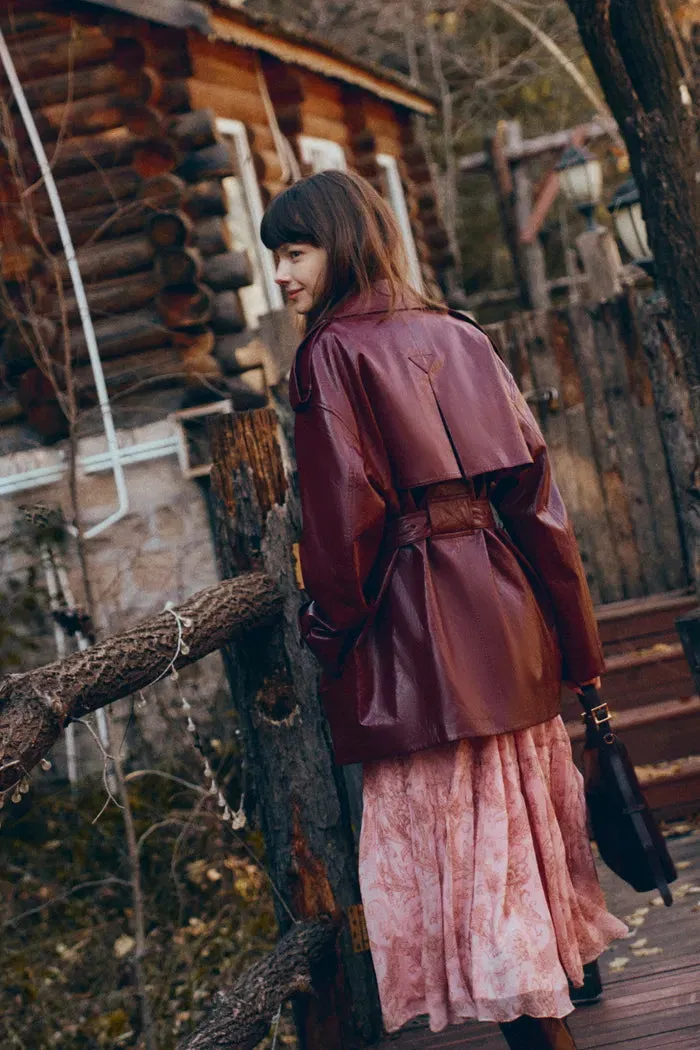 Ostro Trench Style Coat in Waxed Faux Leather sold by Fabrique product image thumbnail 5