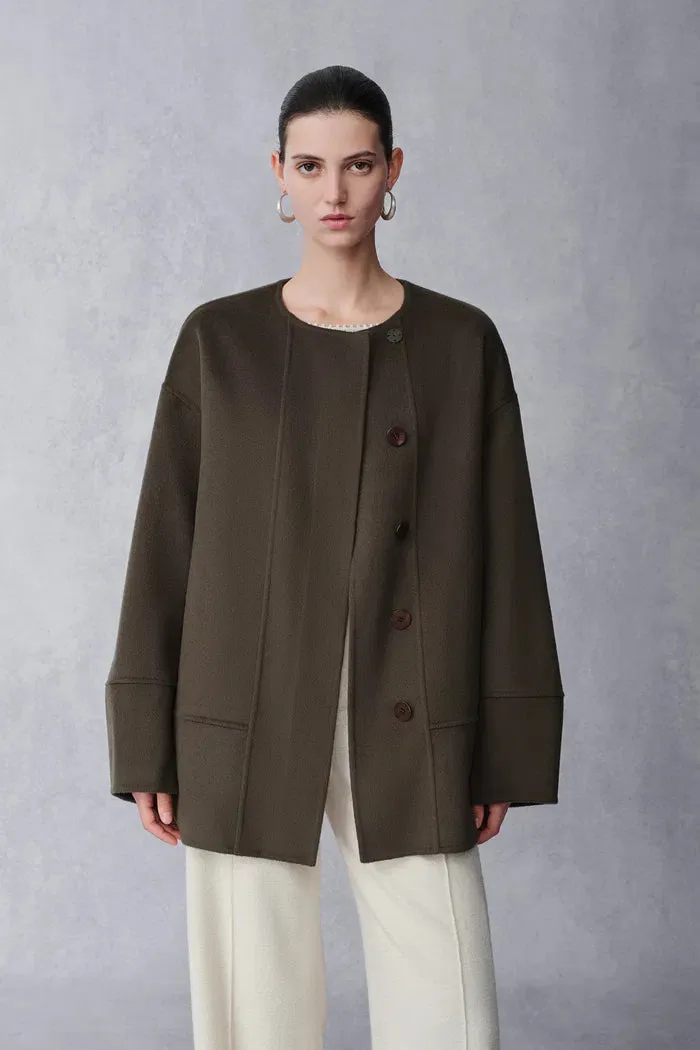 Ryan Wool Short Coat in Double Face Merino Cashmere sold by Fabrique product image thumbnail 2