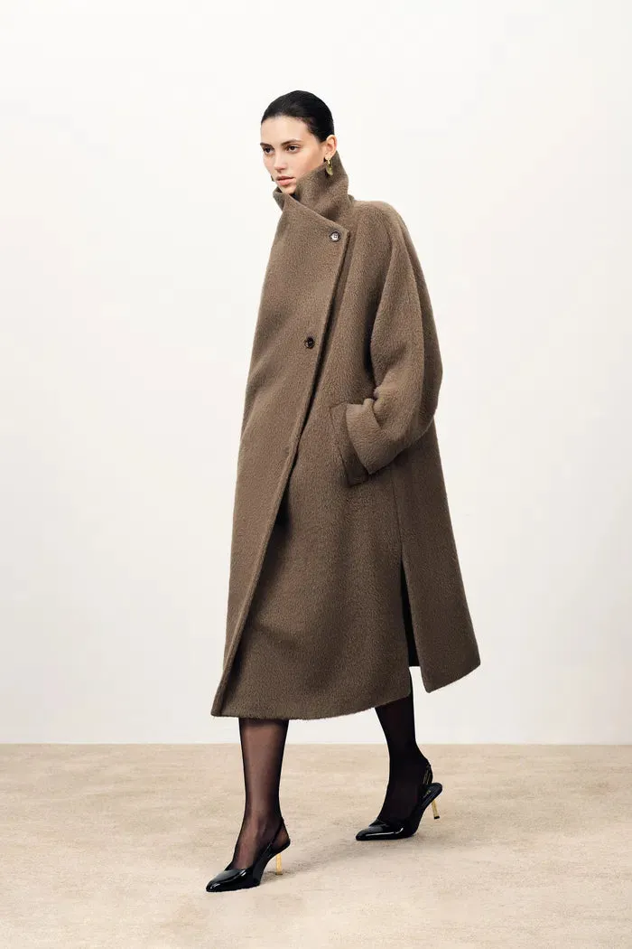 Lumi Mocha Wrap Coat in Alpaca Wool Blend sold by Fabrique product image thumbnail 3