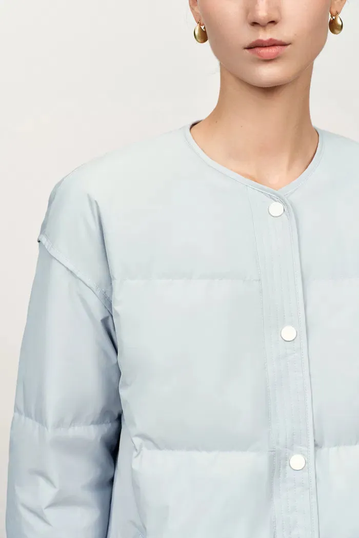 Dove Collarless Quilted Down Jacket in High Density Down Proof sold by Fabrique product image thumbnail 5