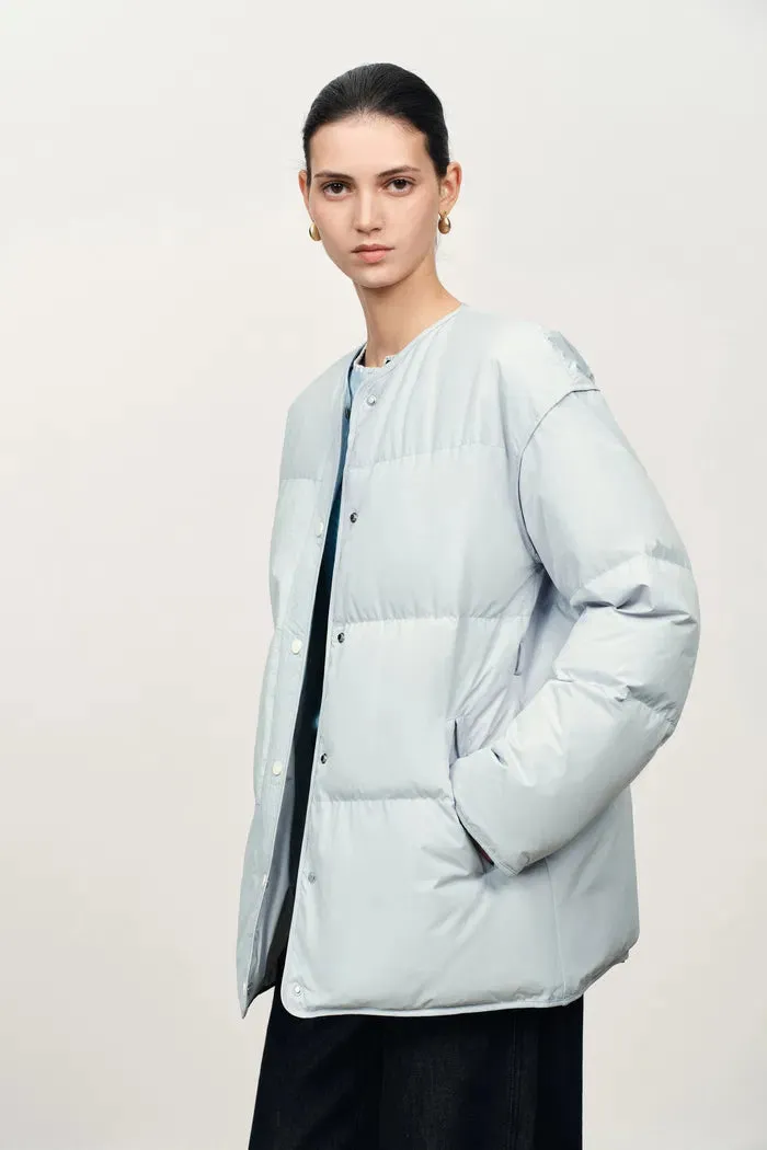 Dove Collarless Quilted Down Jacket in High Density Down Proof sold by Fabrique product image thumbnail 2