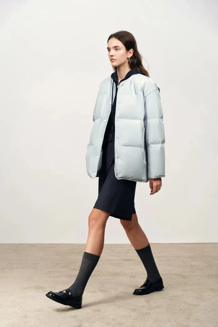 Dove Collarless Quilted Down Jacket in High Density Down Proof sold by Fabrique product image thumbnail 3