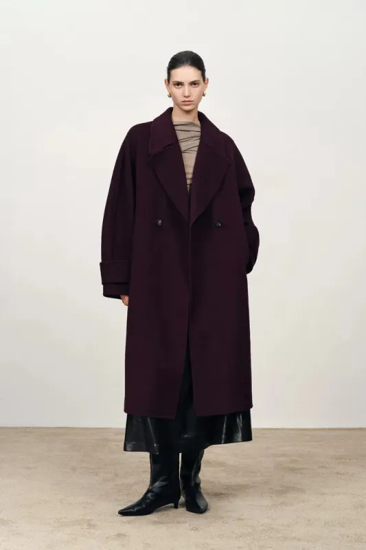 Emma Double Faced Cocoon Coat in Merino Wool sold by Fabrique