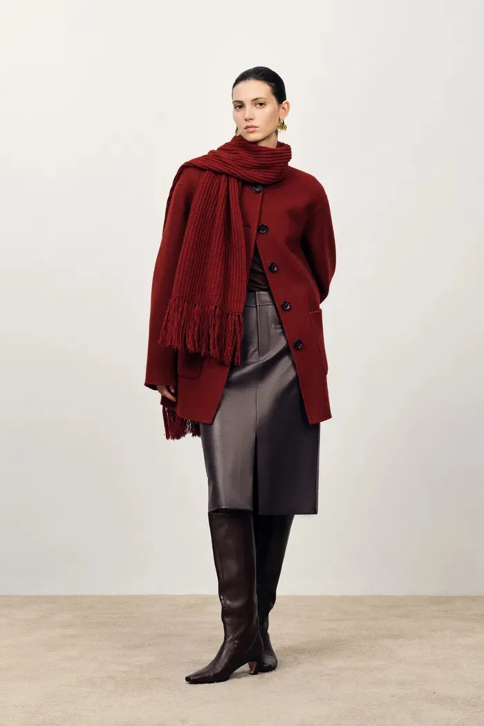 Kaila Fringed Scarf Coat in Double Face Merino Cashmere sold by Fabrique product image thumbnail 5