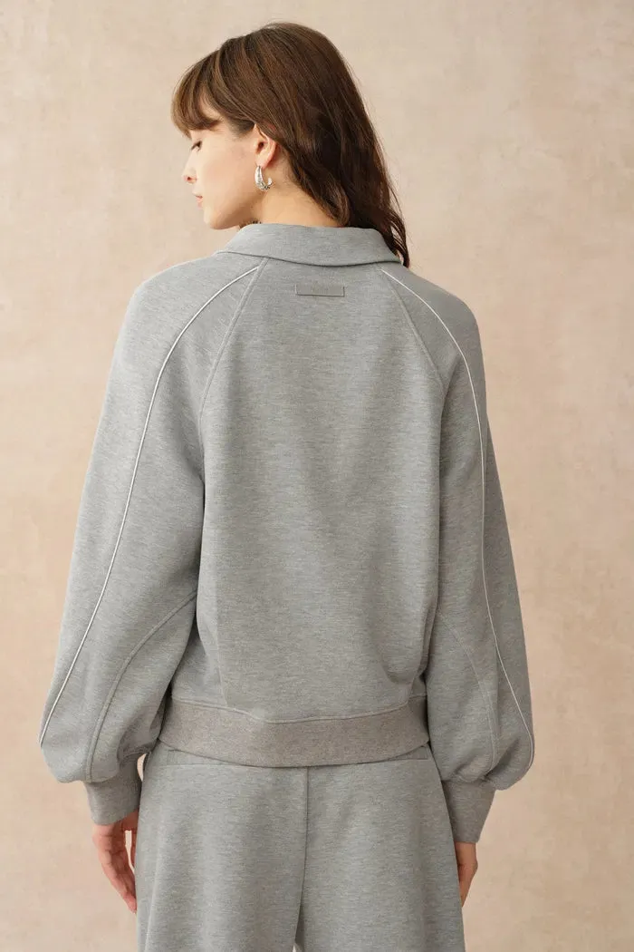 Danielle Leather Zip Lightweight Sweatshirt and Pants Matching Sets in Spacer Knit Fabric sold by Fabrique product image thumbnail 3