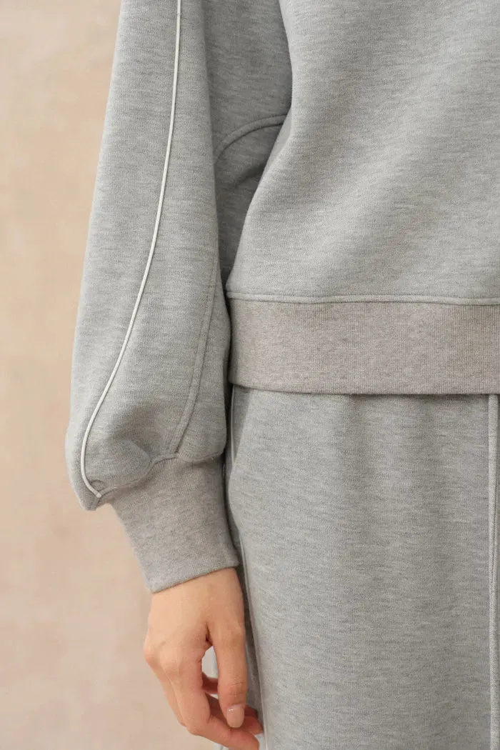 Danielle Leather Zip Lightweight Sweatshirt and Pants Matching Sets in Spacer Knit Fabric sold by Fabrique product image thumbnail 5