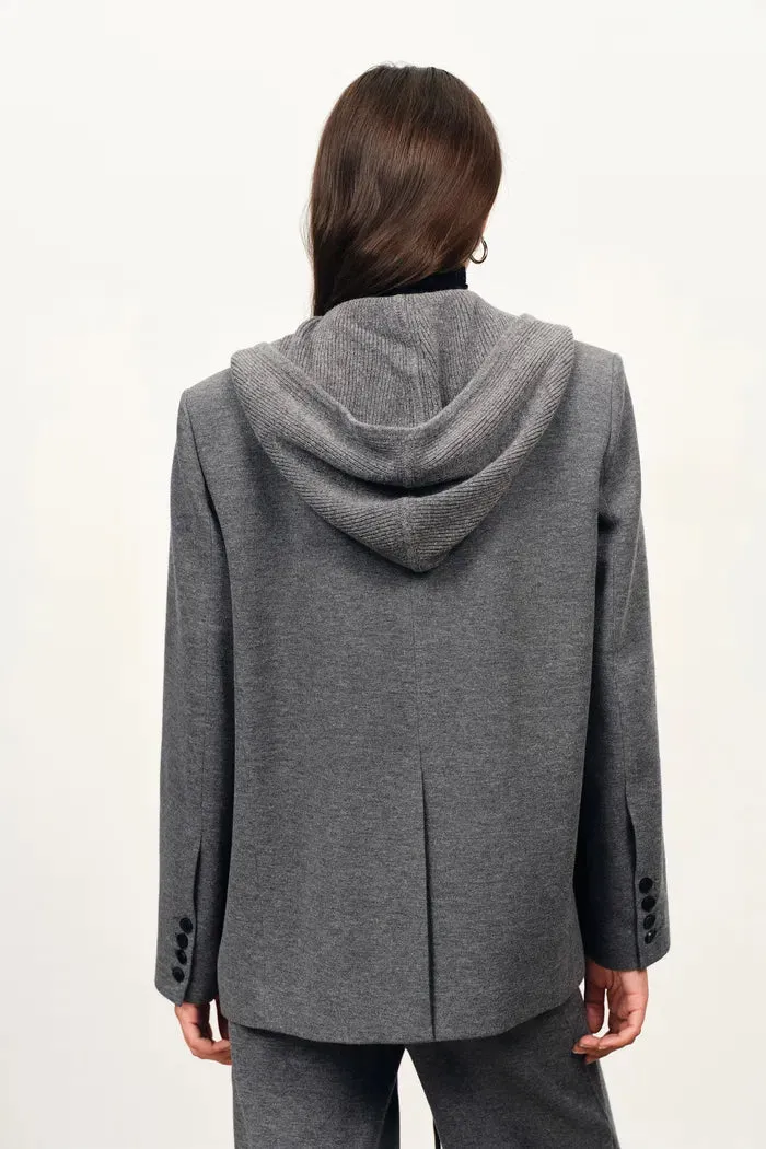 Avery Detachable Knit Hooded Blazer and Pants Matching Sets in Merino Wool sold by Fabrique product image thumbnail 5