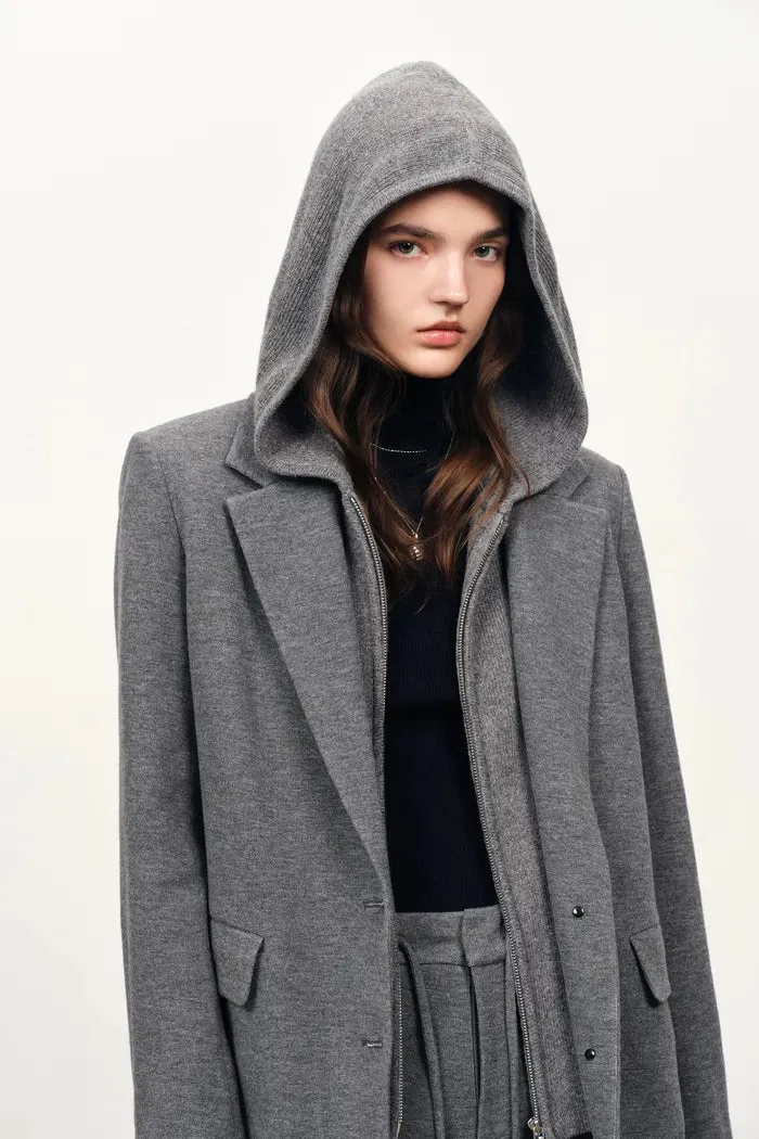 Avery Detachable Knit Hooded Blazer and Pants Matching Sets in Merino Wool sold by Fabrique product image thumbnail 2