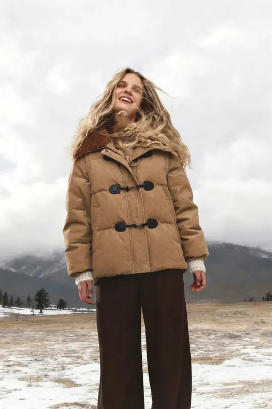 Emma Detachable Down Jacket in Cotton Corduroy sold by Fabrique