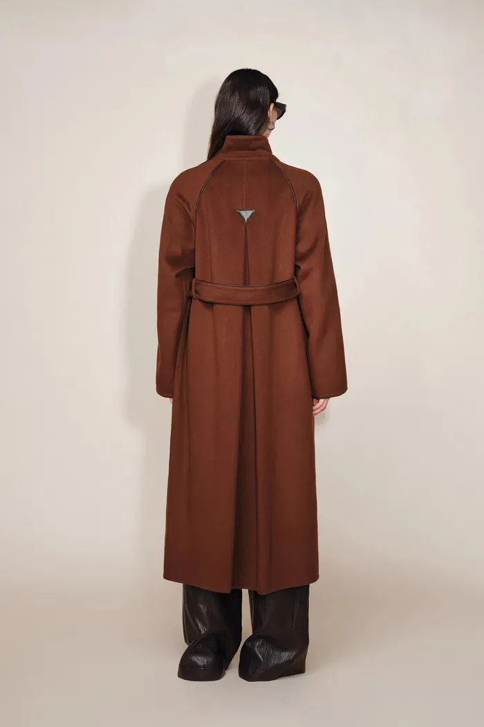 Ponente PU Trim Wool Trench Coat in Double-Face Merino Wool sold by Fabrique product image thumbnail 5