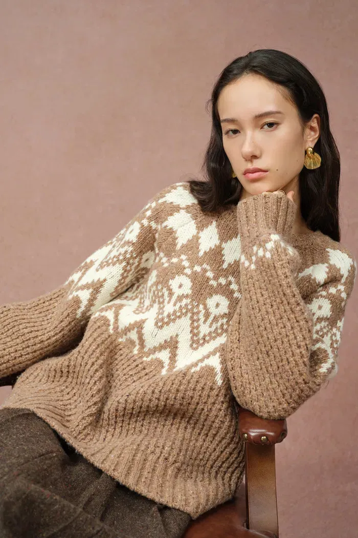 Vigga Fair Isle Sweater in Coarse Spun Merino Wool sold by Fabrique product image thumbnail 2