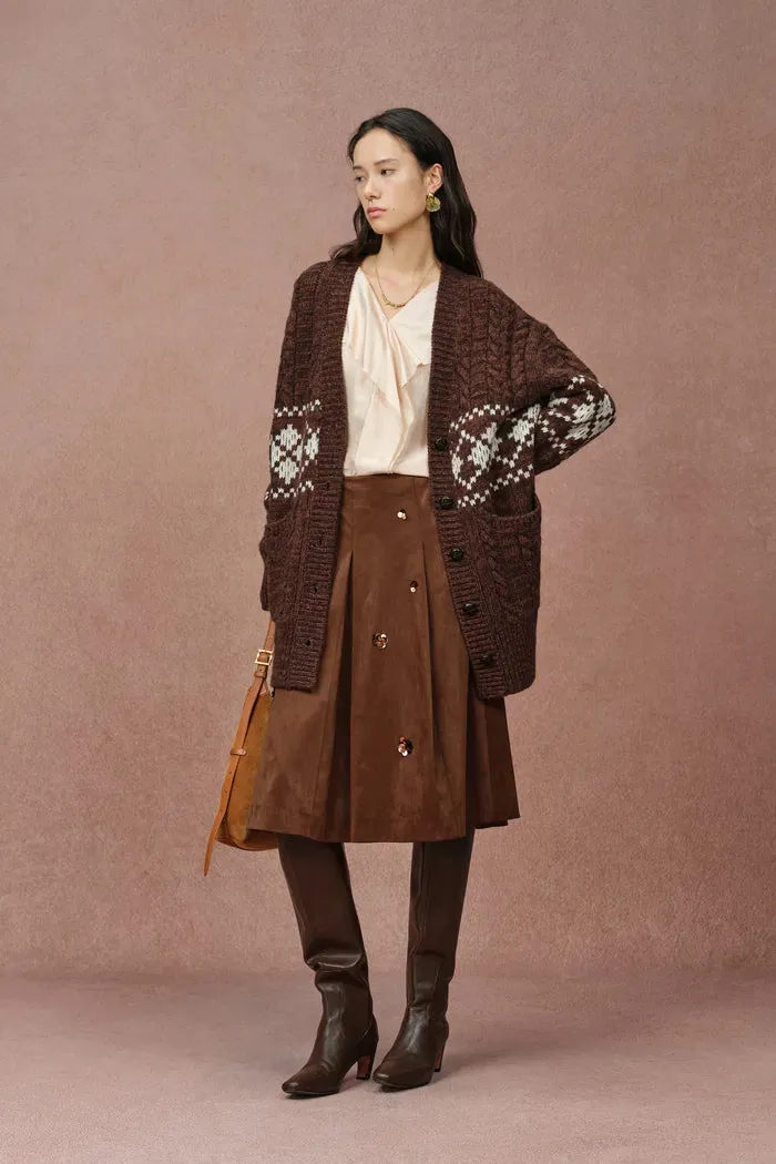 Corvara Fair Isle Cardigan in Coarse Spun Merino Wool sold by Fabrique product image thumbnail 3