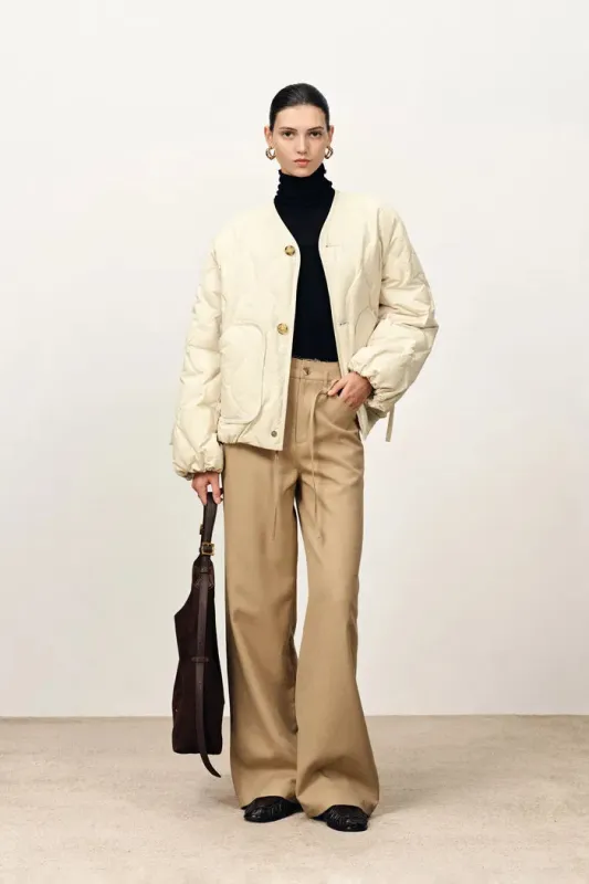 Colton Collarless Quilted Goose Down Jacket in High-Density Air with Graphene Lining sold by Fabrique