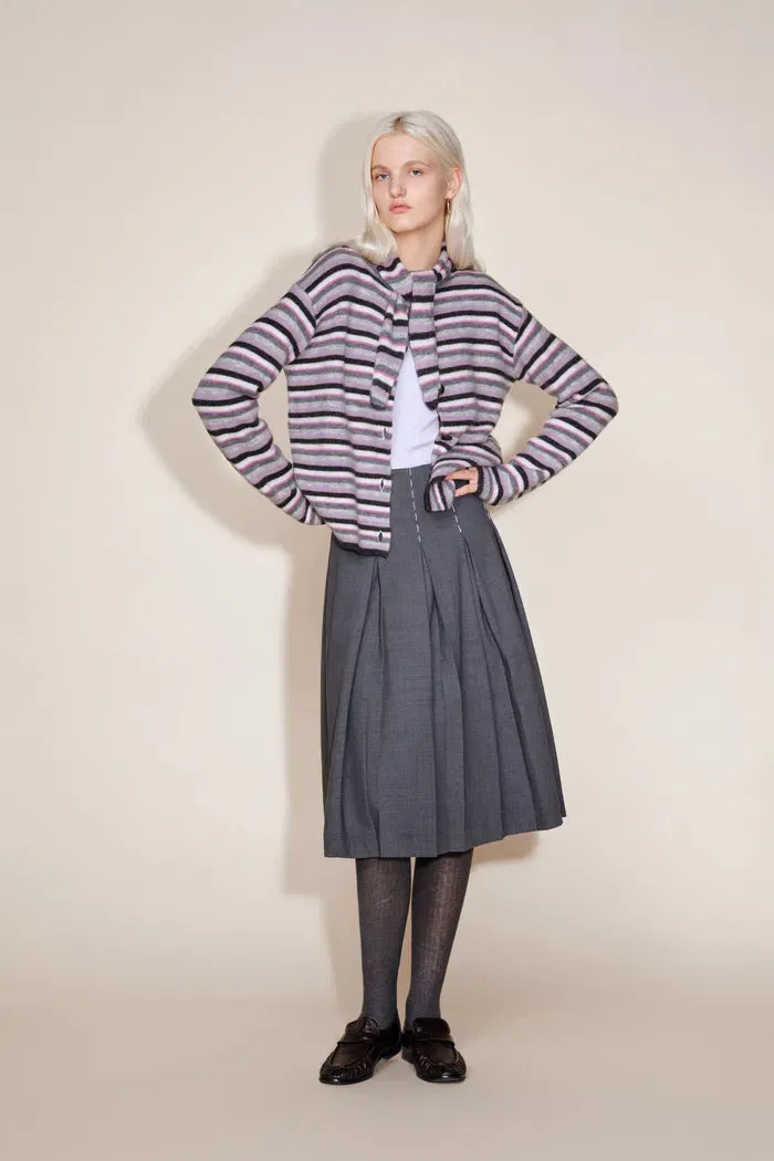 Loli Colorful Striped Knit Cardigan in Merino-Silk-Cashmere Blend sold by Fabrique