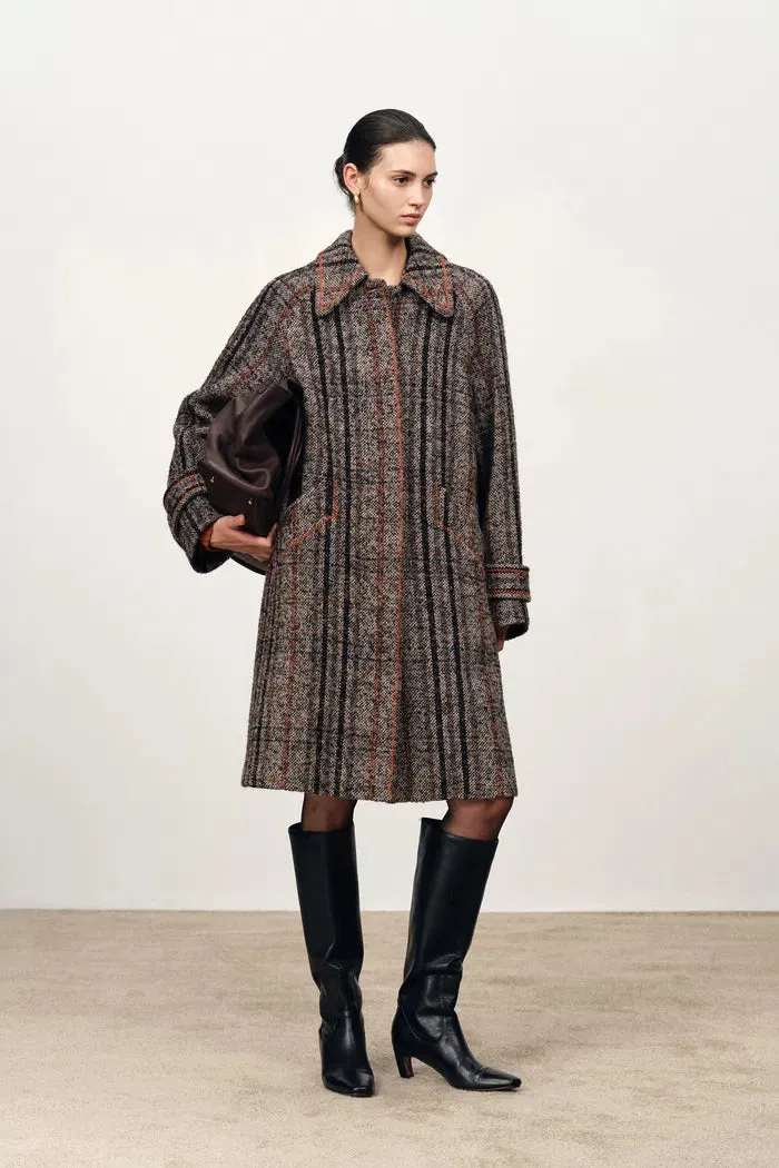 Oakley Check Coat in Merino Wool Tweed sold by Fabrique