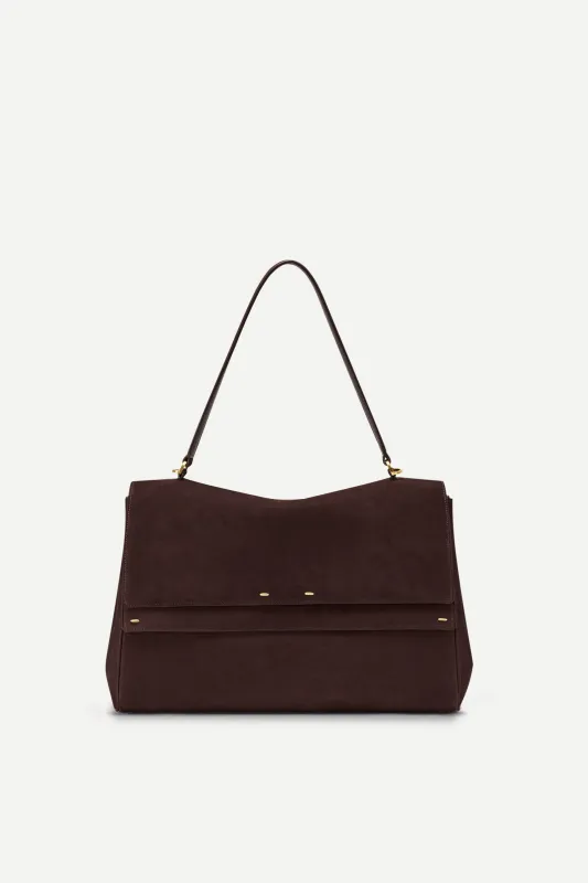 Rialto Double Flap Handbag in Top-Grain Nubuck Leather sold by Fabrique