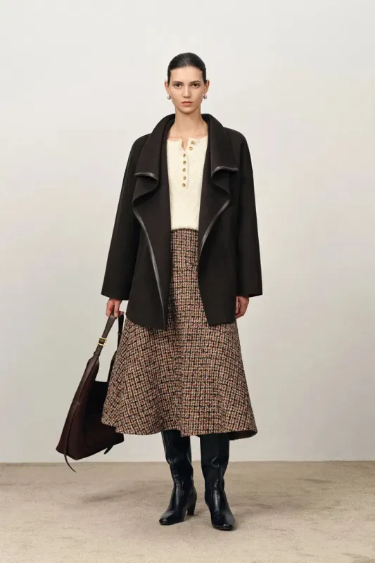 Gallion Big Lapel Coat in Double-Face Merino Wool sold by Fabrique