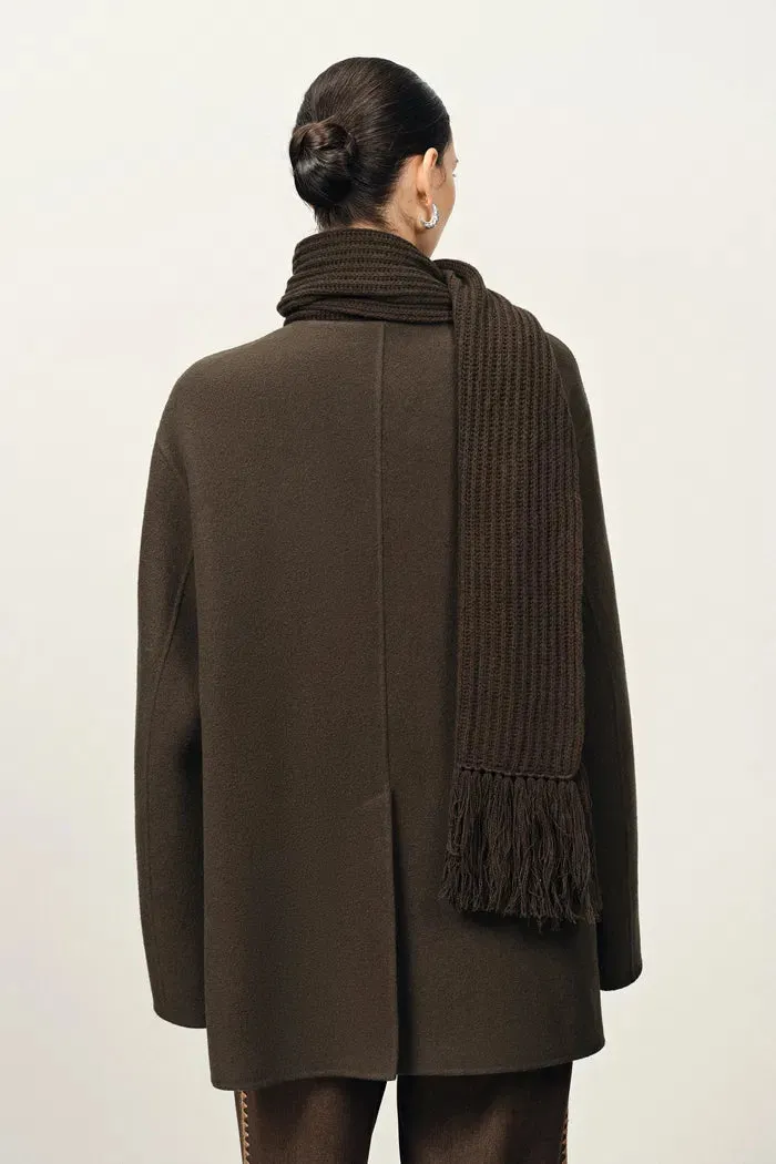 Kaila Fringed Scarf Coat in Double-Face Merino-Cashmere sold by Fabrique product image thumbnail 5