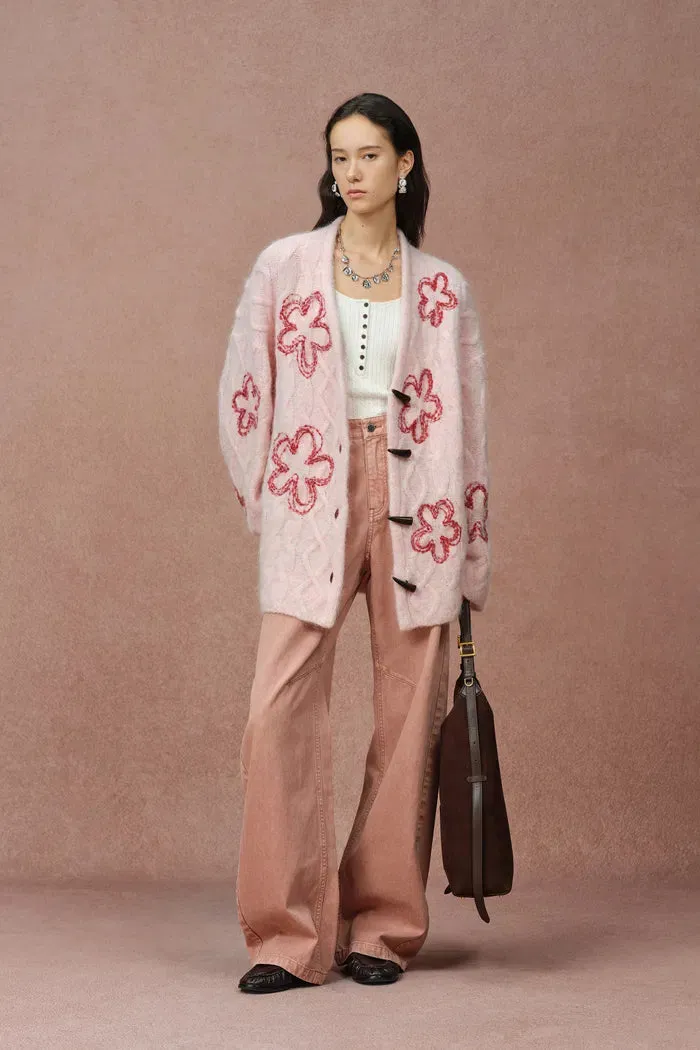 Posie Floral Cardigan in Merino Alpaca Blend Knit sold by Fabrique product image thumbnail 5