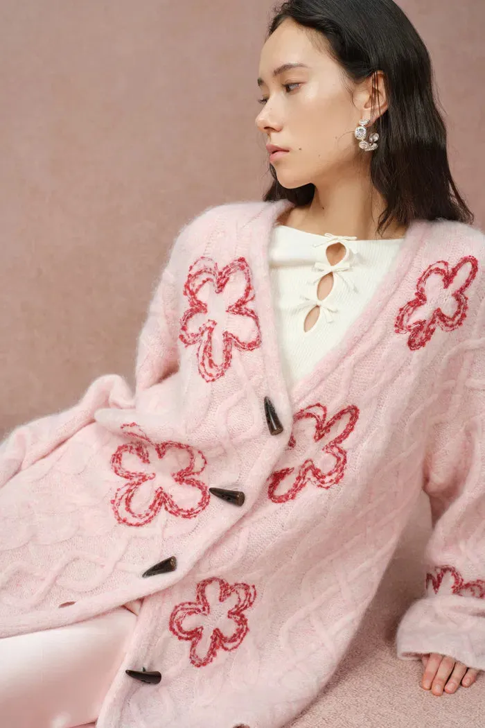 Posie Floral Cardigan in Merino Alpaca Blend Knit sold by Fabrique product image thumbnail 2
