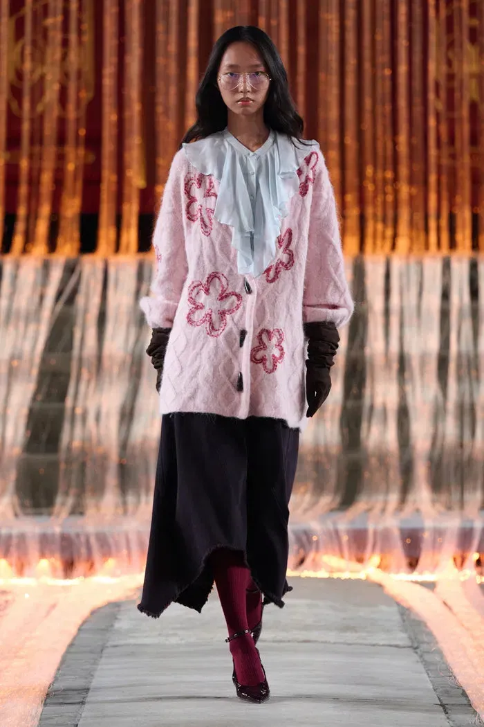 Posie Floral Cardigan in Merino Alpaca Blend Knit sold by Fabrique product image thumbnail 3