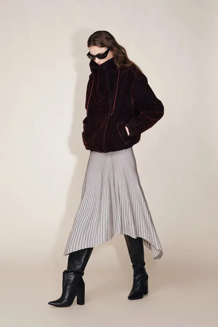 Hilda Reversible Collar Flocked Denim Jacket in Flocked Denim sold by Fabrique product image thumbnail 4