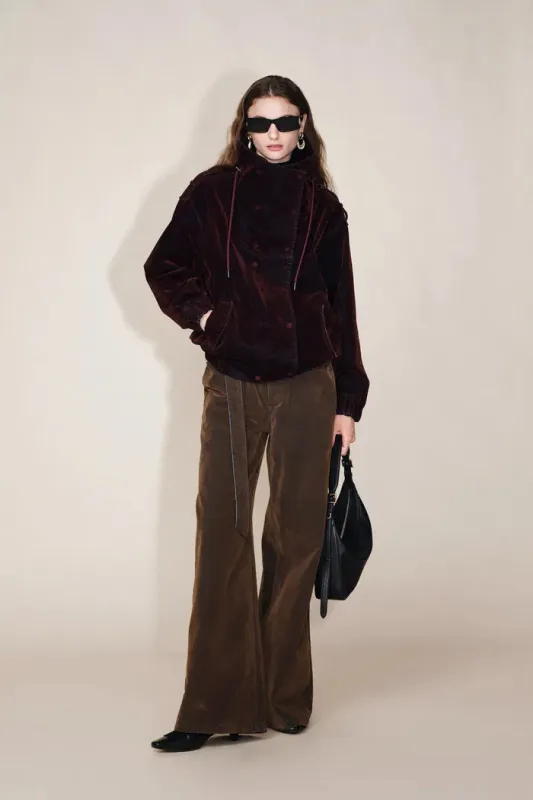 Hilda Reversible Collar Flocked Denim Jacket in Flocked Denim sold by Fabrique