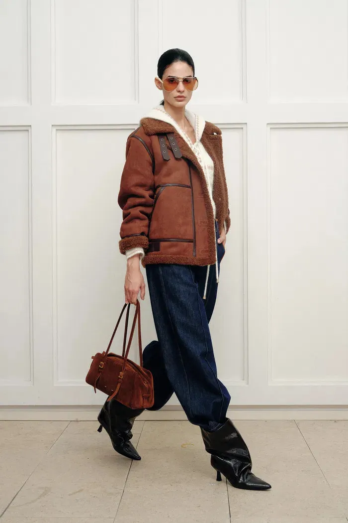 Edin Adjustable Wind Buckle Jacket in Faux Shearling sold by Fabrique product image thumbnail 4