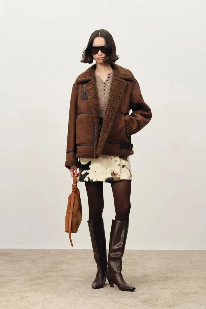 Edin Adjustable Wind Buckle Jacket in Faux Shearling sold by Fabrique product image thumbnail 5