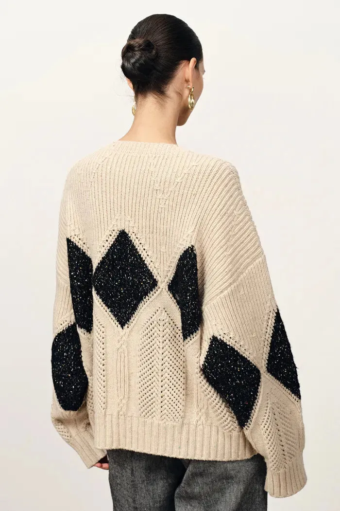 Cassy Argyle Sweatshirt in Coarse Spun Merino Wool sold by Fabrique product image thumbnail 5
