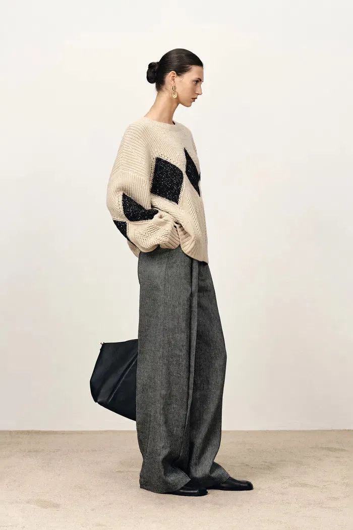 Cassy Argyle Sweatshirt in Coarse Spun Merino Wool sold by Fabrique product image thumbnail 3