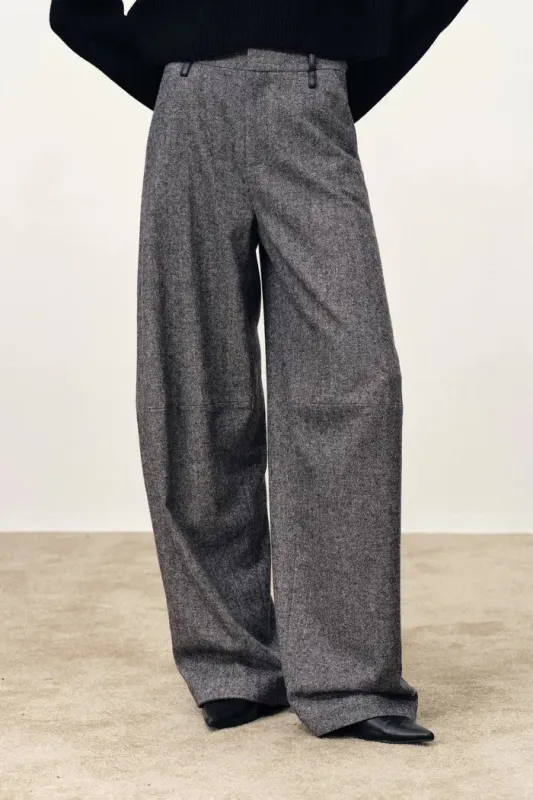 Oakley Oversized Suit Pants in Lightweight Merino Herringbone sold by Fabrique